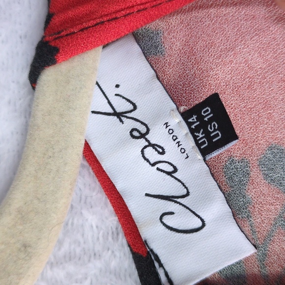 Closet London Women's Pink & Black Floral Long Sleeve Maxi Dress Size‎ 10 - Picture 4 of 7